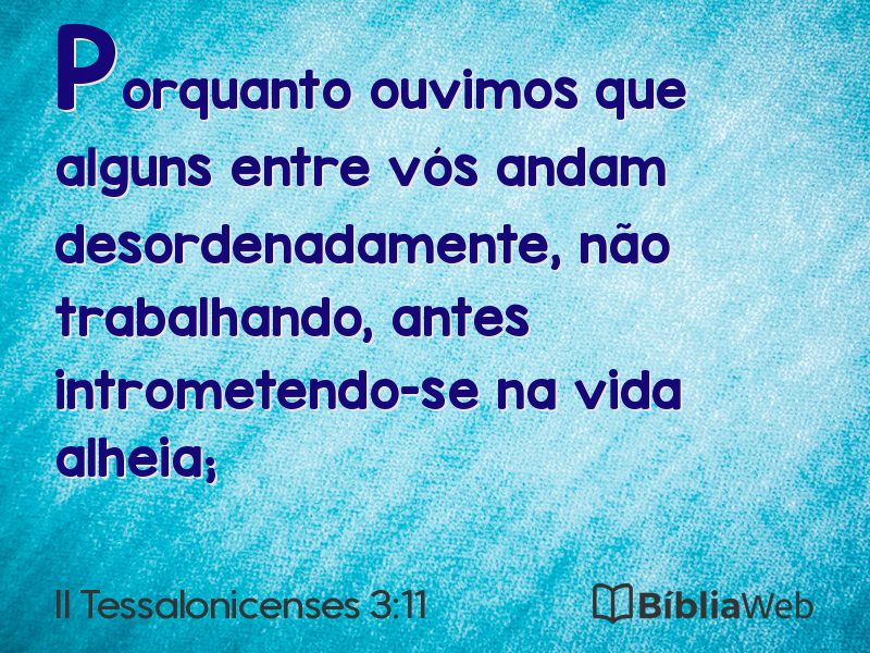 II Tessalonicenses 3:11 em imagem para compartilhar