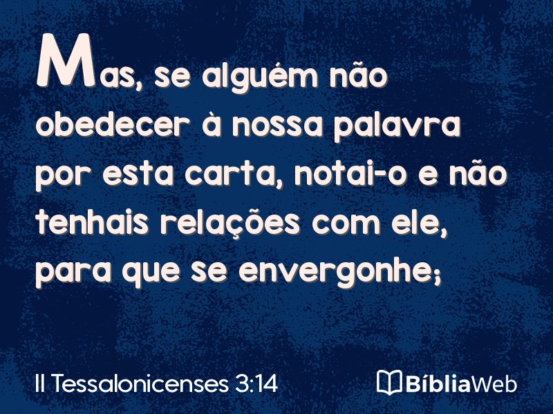II Tessalonicenses 3:14 em imagem para compartilhar