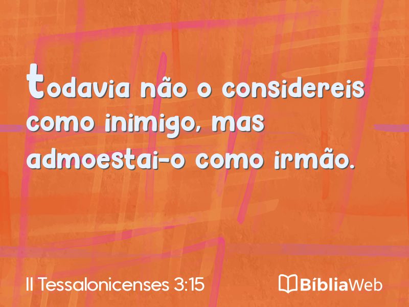 II Tessalonicenses 3:15 em imagem para compartilhar
