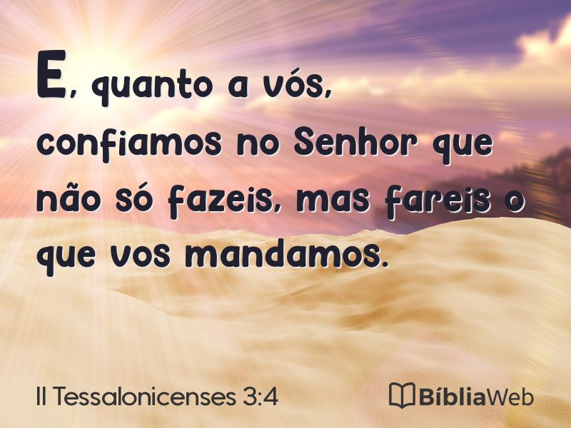 II Tessalonicenses 3:4 em imagem para compartilhar
