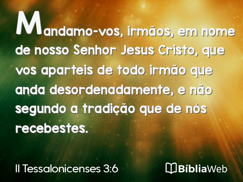 II Tessalonicenses 3:6 em imagem para compartilhar
