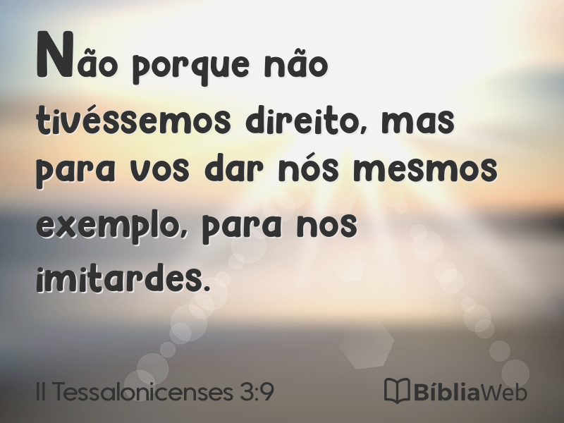 II Tessalonicenses 3:9 em imagem para compartilhar