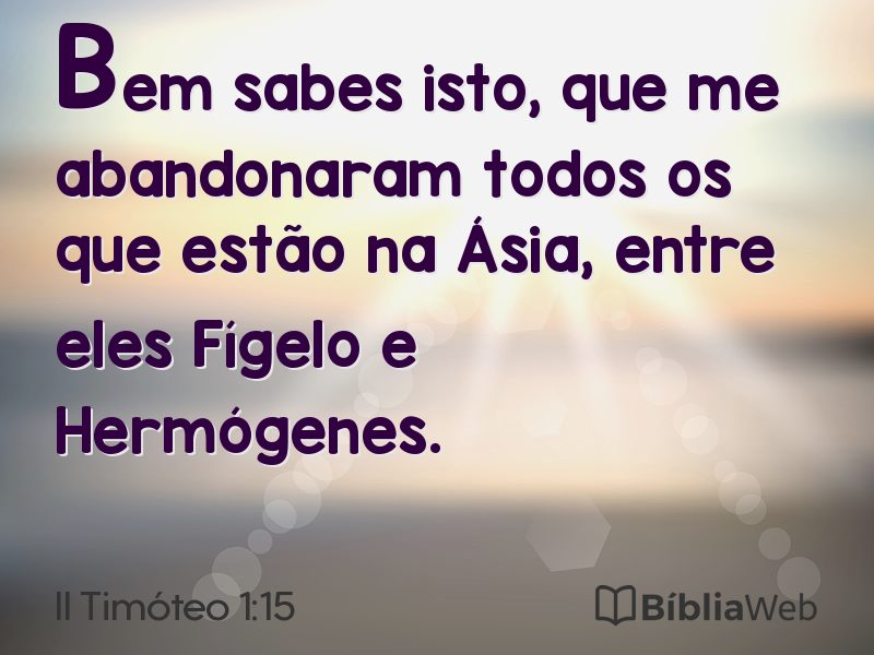 II Timóteo 1:15 em imagem para compartilhar