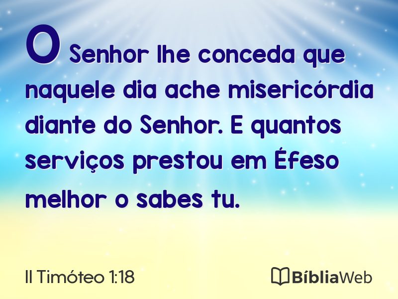 II Timóteo 1:18 em imagem para compartilhar