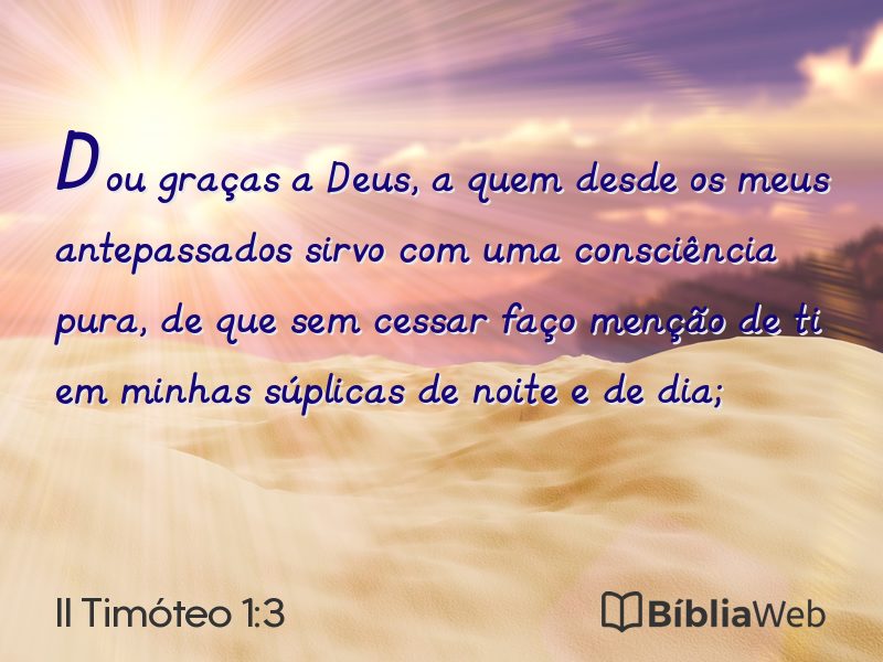 II Timóteo 1:3 em imagem para compartilhar
