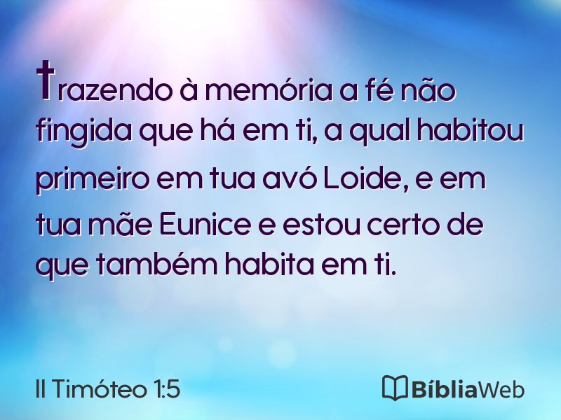 II Timóteo 1:5 em imagem para compartilhar