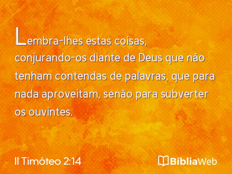 II Timóteo 2:14 em imagem para compartilhar