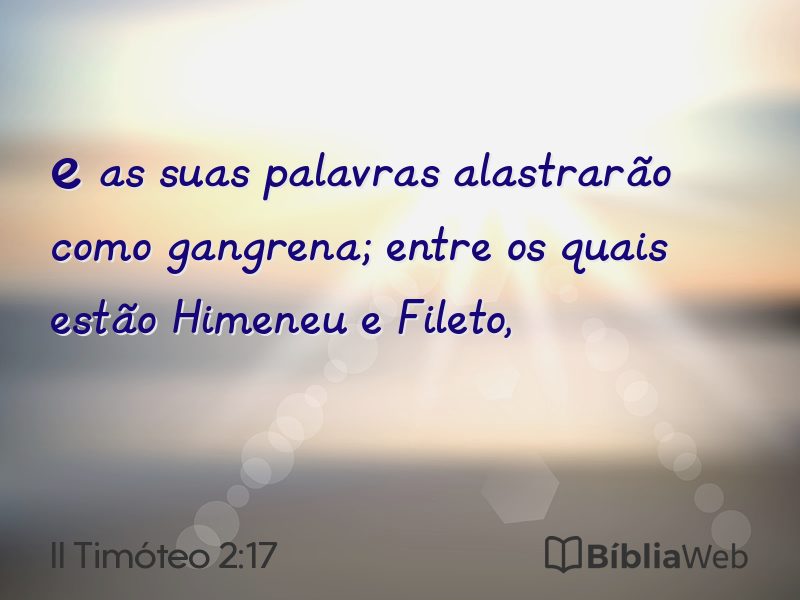II Timóteo 2:17 em imagem para compartilhar