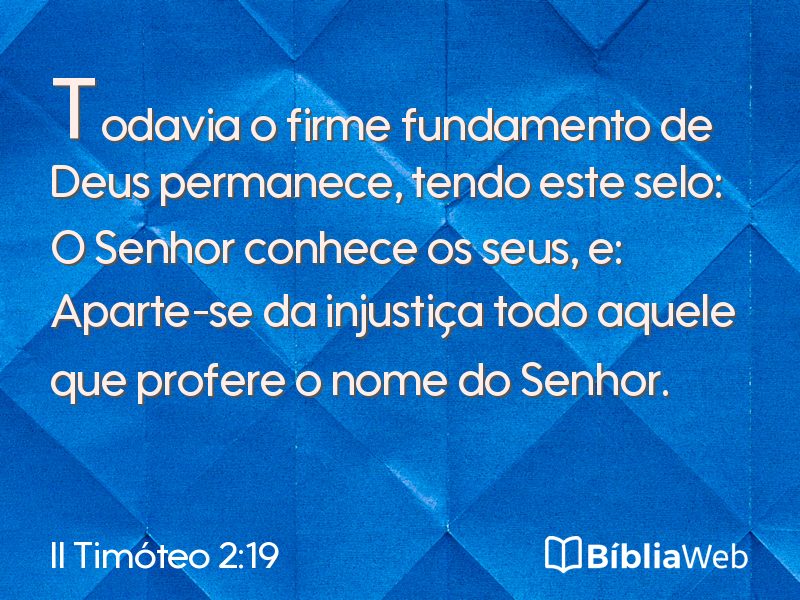 II Timóteo 2:19 em imagem para compartilhar