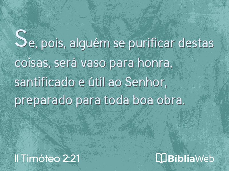 II Timóteo 2:21 em imagem para compartilhar