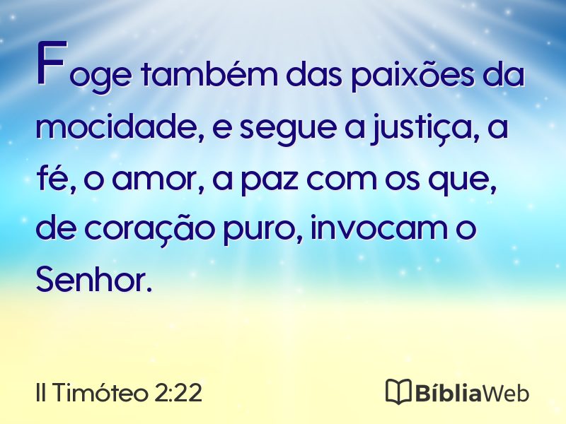 II Timóteo 2:22 em imagem para compartilhar