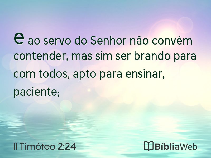 II Timóteo 2:24 em imagem para compartilhar