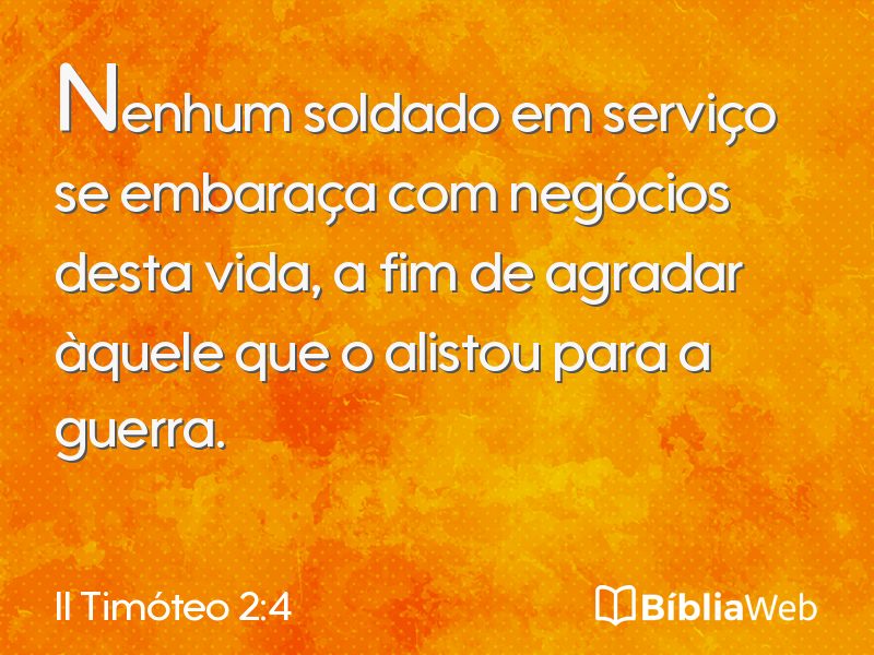 II Timóteo 2:4 em imagem para compartilhar