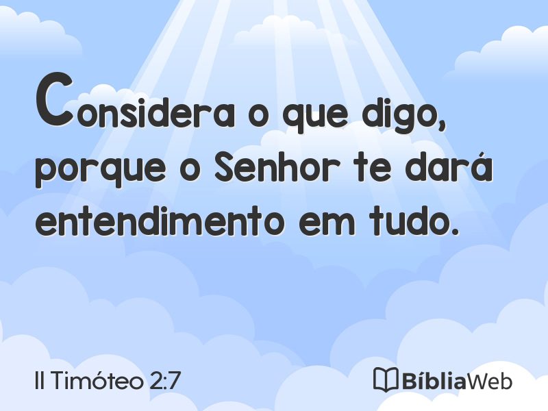 II Timóteo 2:7 em imagem para compartilhar