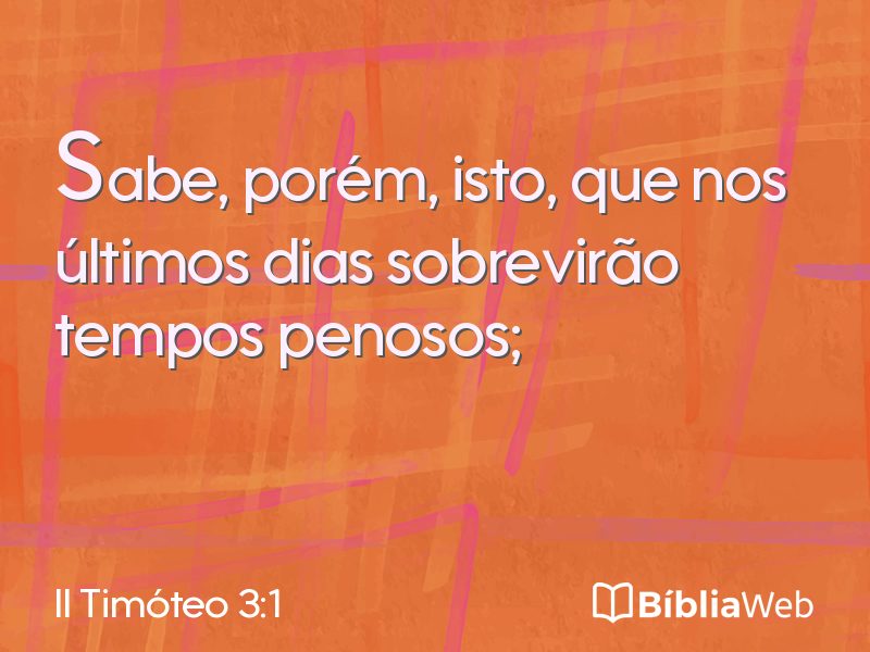 II Timóteo 3:1 em imagem para compartilhar