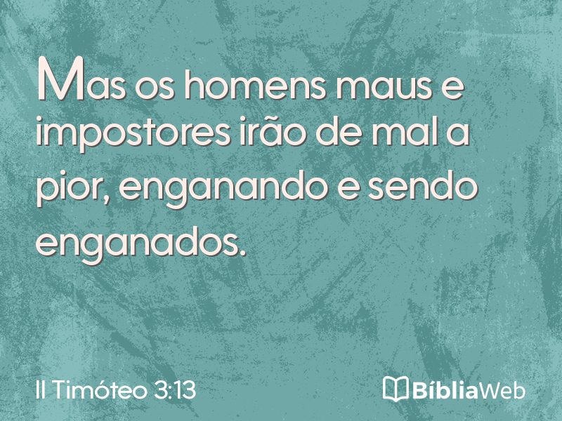 II Timóteo 3:13 em imagem para compartilhar