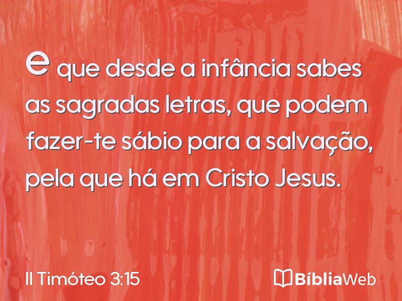 II Timóteo 3:15 em imagem para compartilhar