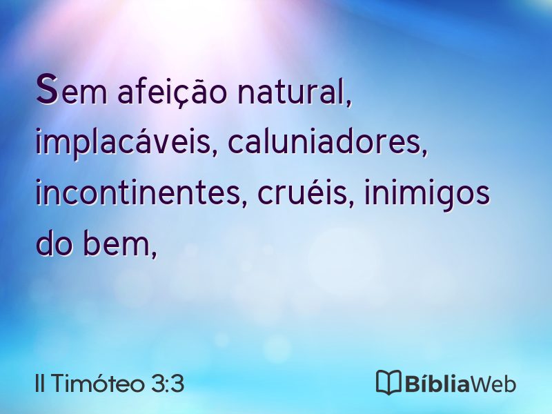 II Timóteo 3:3 em imagem para compartilhar
