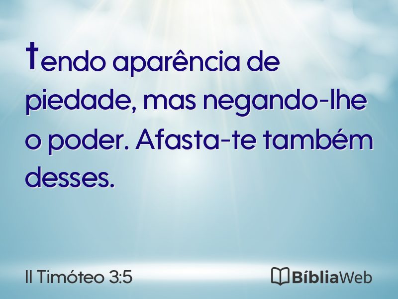 II Timóteo 3:5 em imagem para compartilhar