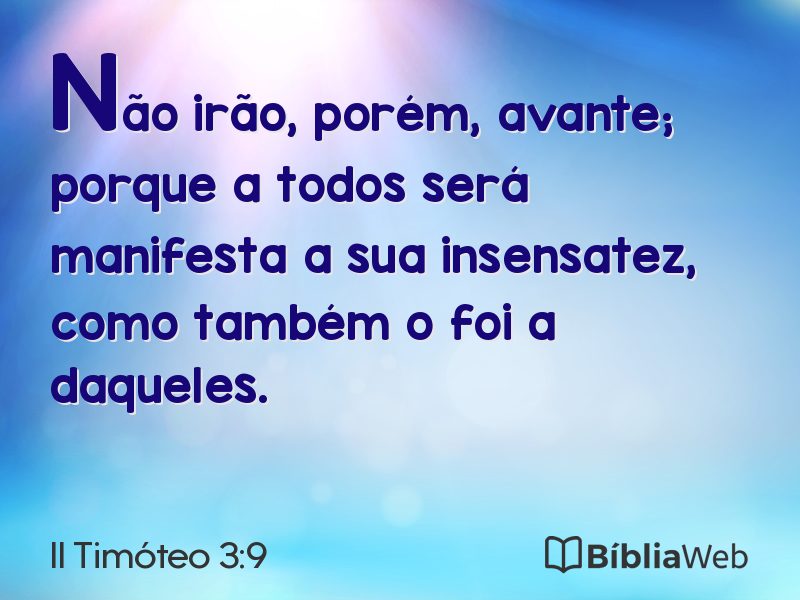 II Timóteo 3:9 em imagem para compartilhar