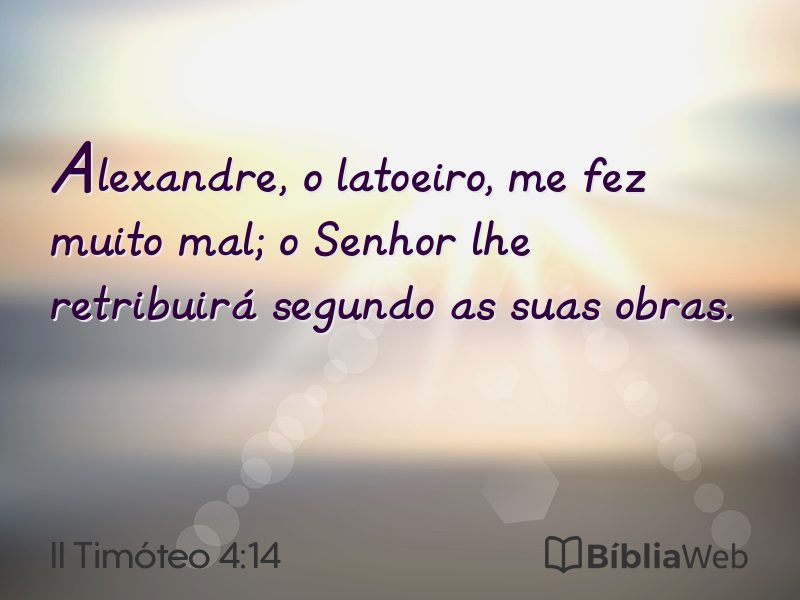 II Timóteo 4:14 em imagem para compartilhar