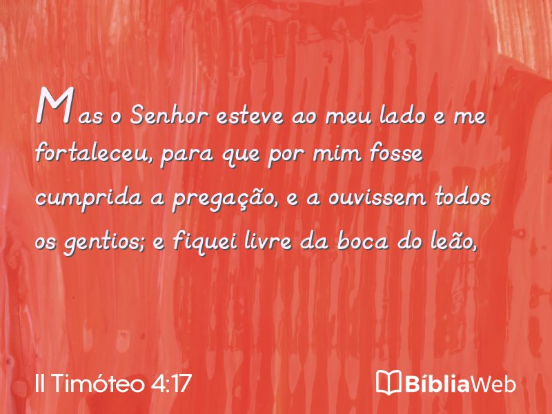 II Timóteo 4:17 em imagem para compartilhar