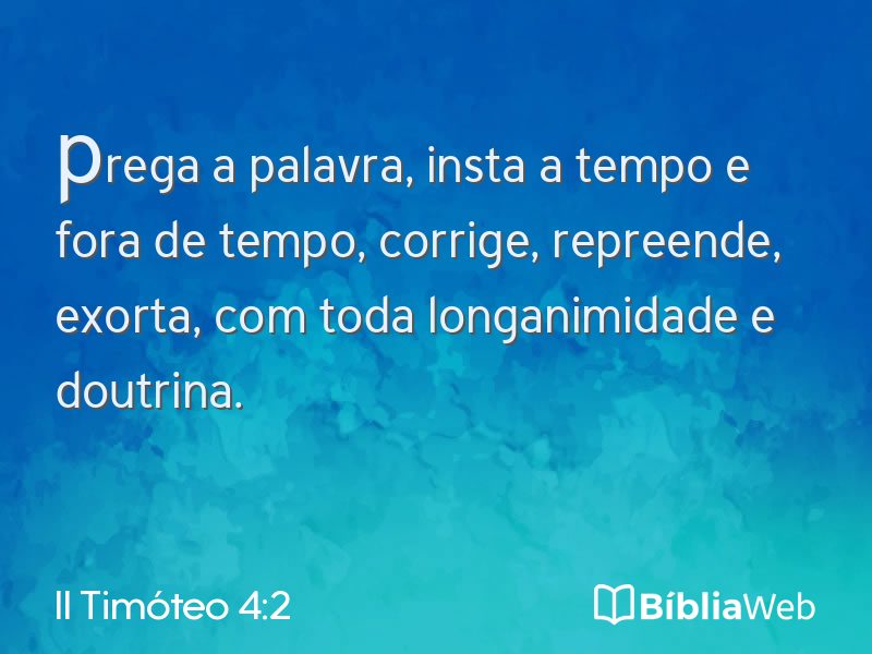 II Timóteo 4:2 em imagem para compartilhar