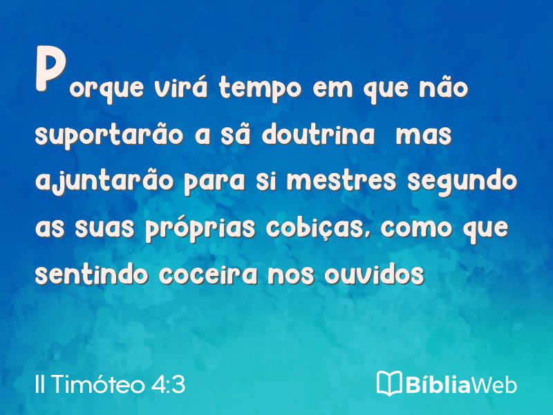 II Timóteo 4:3 em imagem para compartilhar