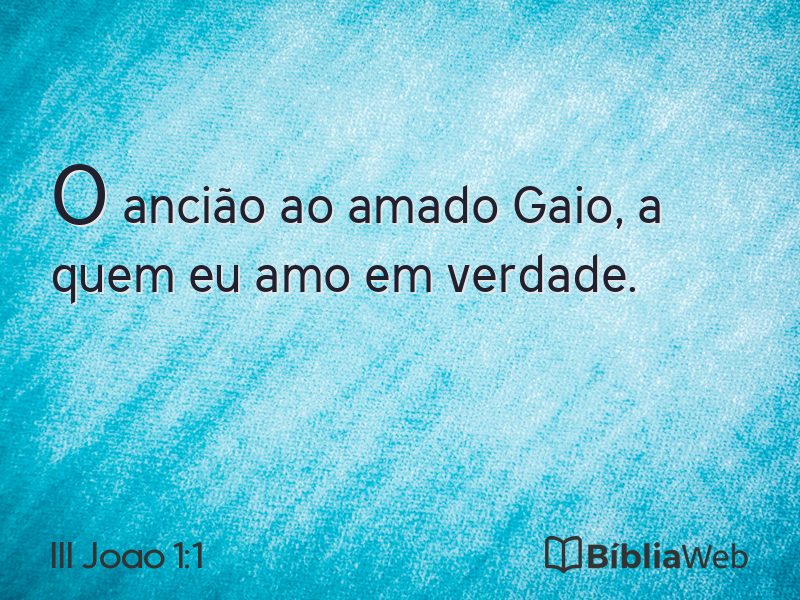 III Joao 1:1 em imagem para compartilhar