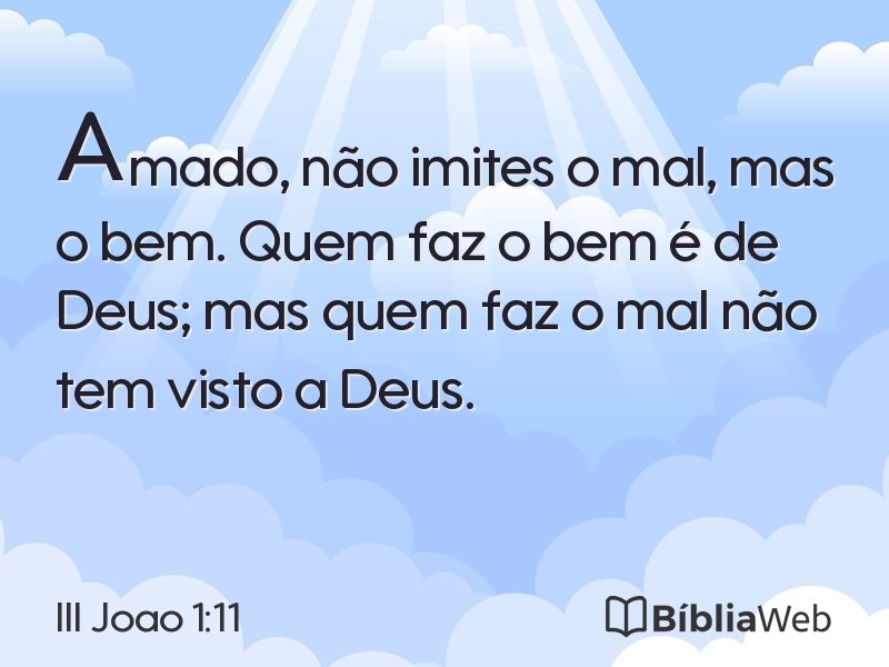 III Joao 1:11 em imagem para compartilhar