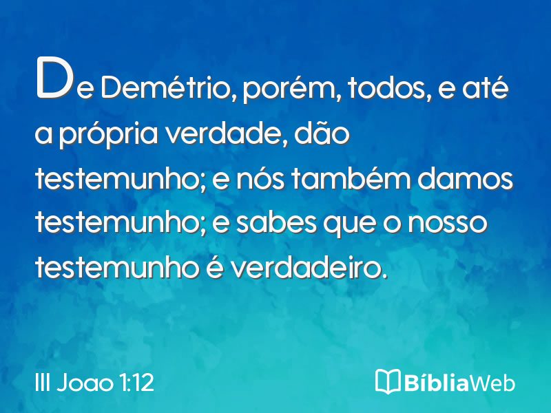 III Joao 1:12 em imagem para compartilhar
