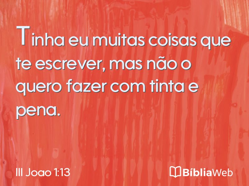III Joao 1:13 em imagem para compartilhar