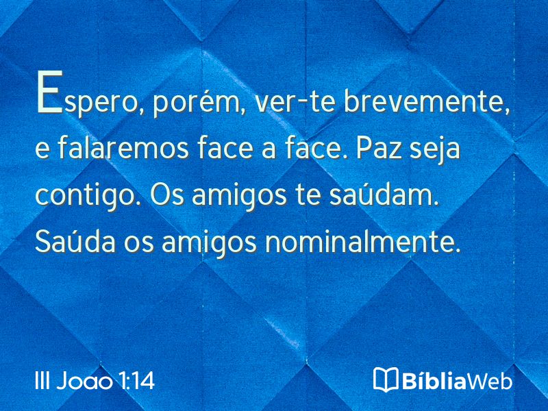 III Joao 1:14 em imagem para compartilhar