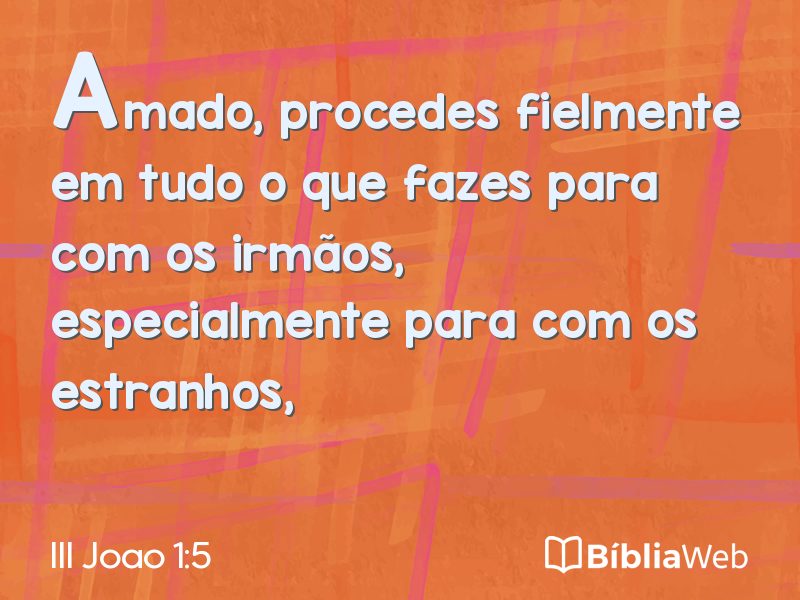 III Joao 1:5 em imagem para compartilhar