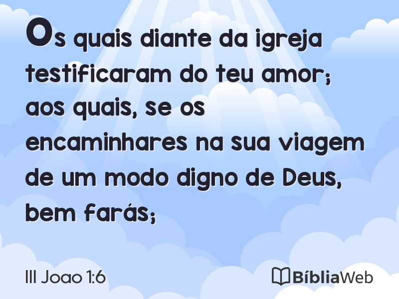 III Joao 1:6 em imagem para compartilhar