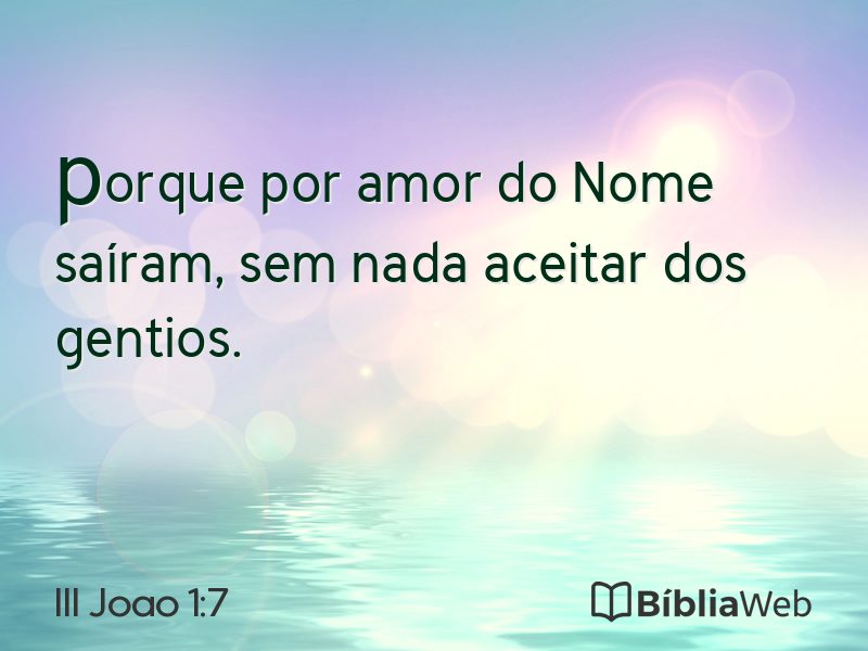 III Joao 1:7 em imagem para compartilhar