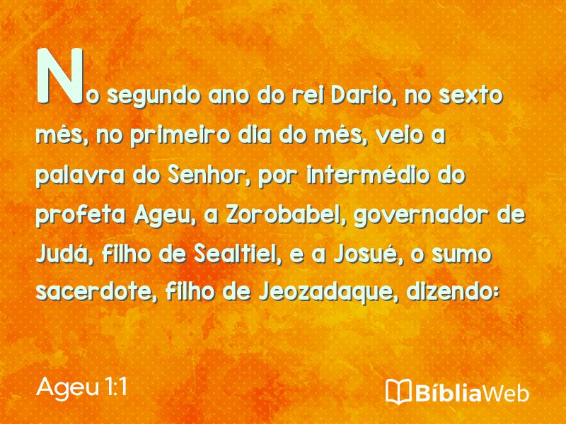Ageu 1:1 em imagem para compartilhar