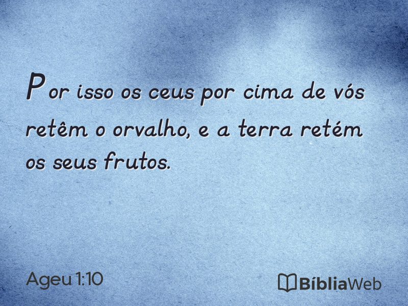 Ageu 1:10 em imagem para compartilhar