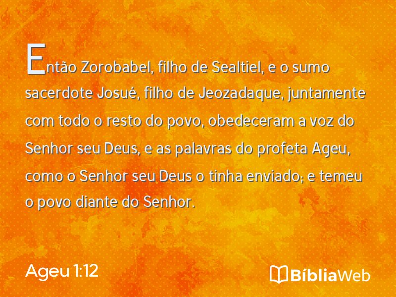 Ageu 1:12 em imagem para compartilhar