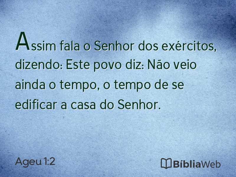 Ageu 1:2 em imagem para compartilhar
