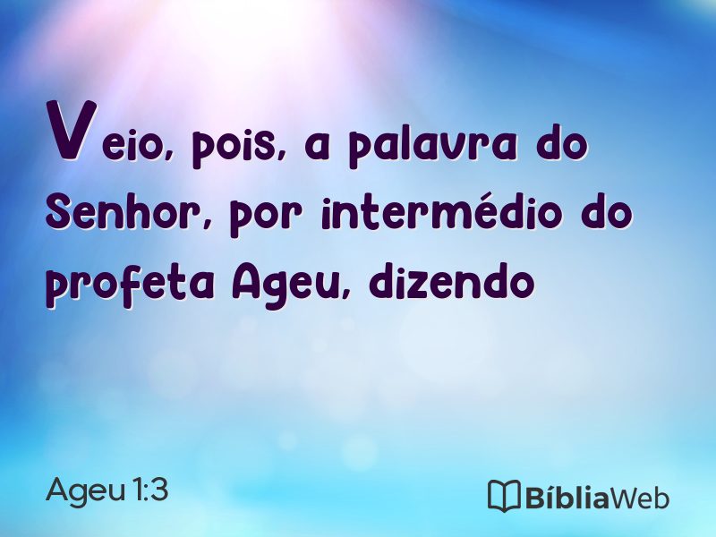 Ageu 1:3 em imagem para compartilhar