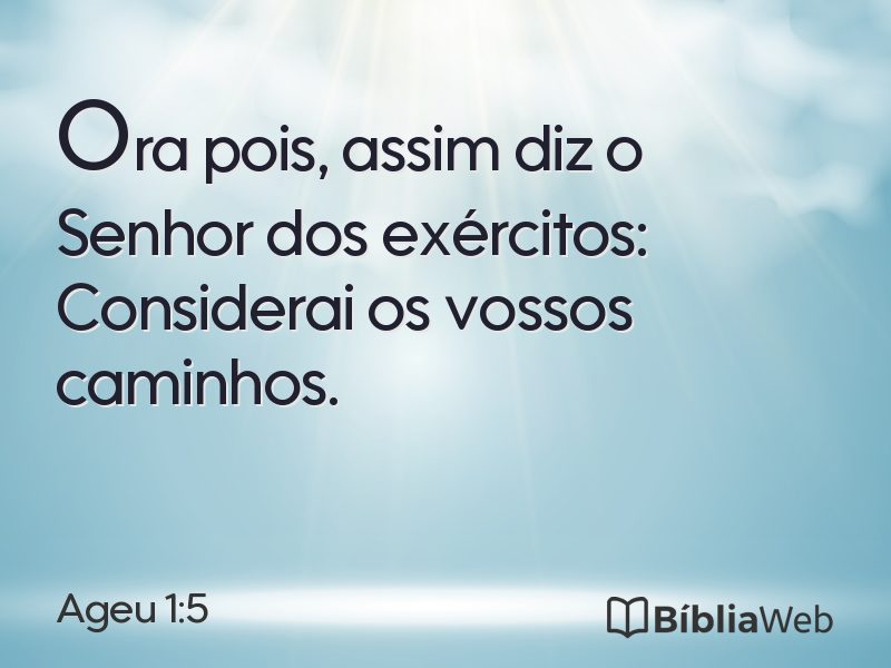 Ageu 1:5 em imagem para compartilhar