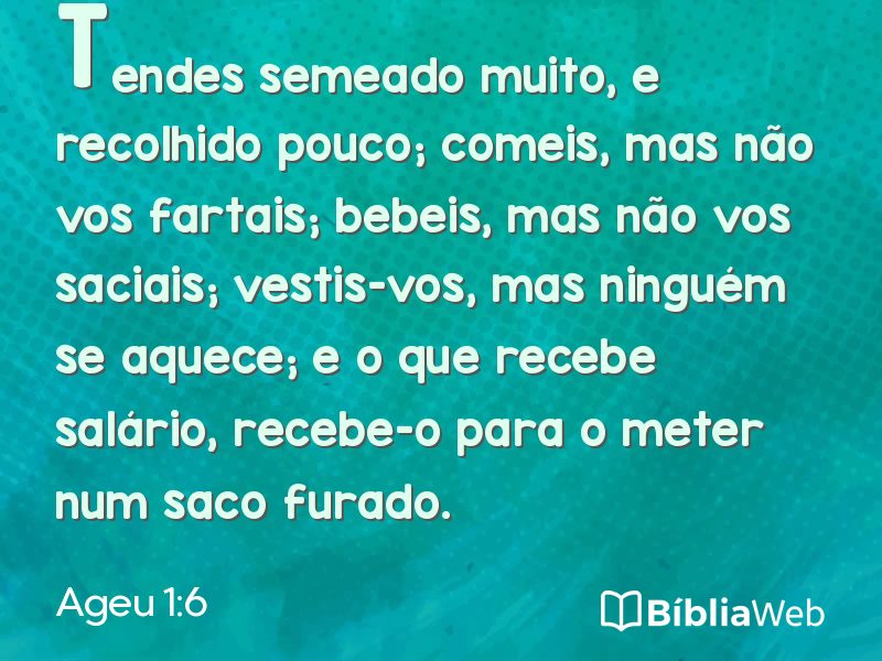 Ageu 1:6 em imagem para compartilhar