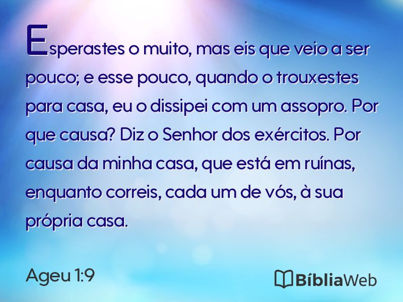 Ageu 1:9 em imagem para compartilhar
