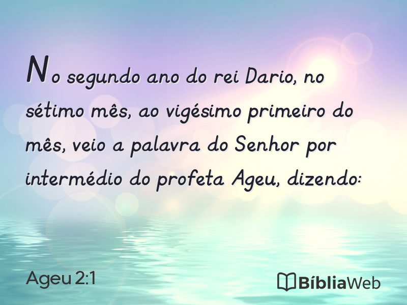 Ageu 2:1 em imagem para compartilhar