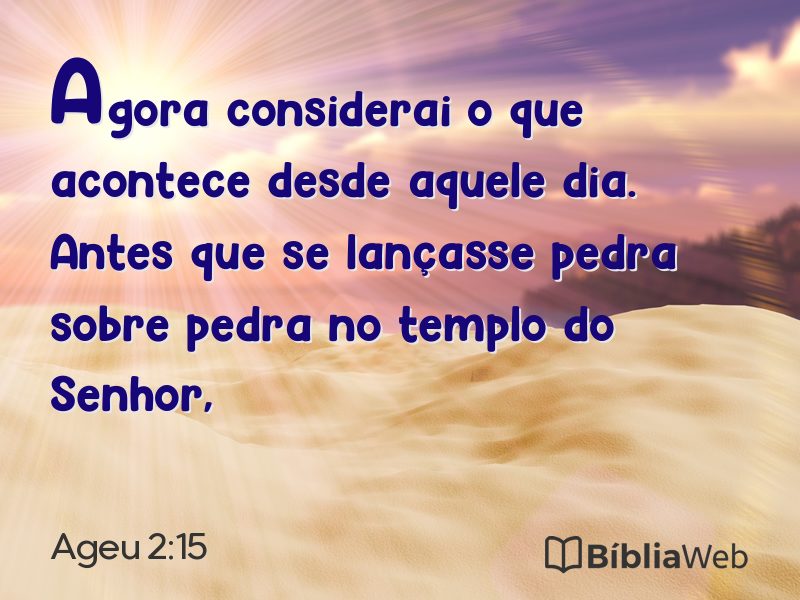 Ageu 2:15 em imagem para compartilhar