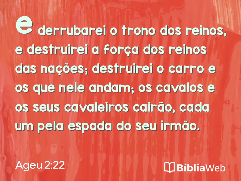 Ageu 2:22 em imagem para compartilhar
