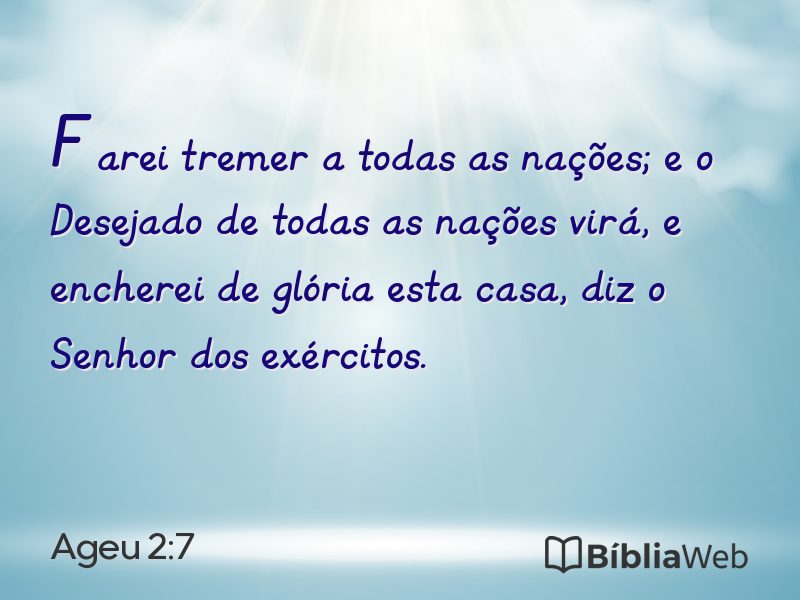 Ageu 2:7 em imagem para compartilhar