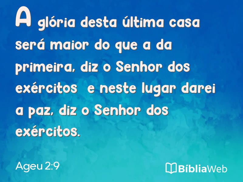 Ageu 2:9 em imagem para compartilhar