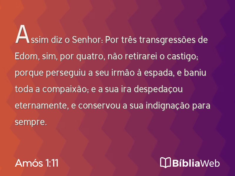 Amós 1:11 em imagem para compartilhar